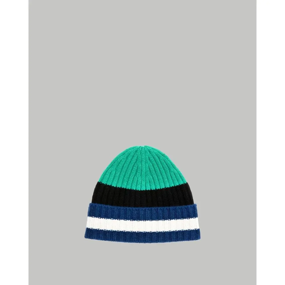Everlane The Cashmere Unisex Beanie Bright Navy Multi Stripe NWT